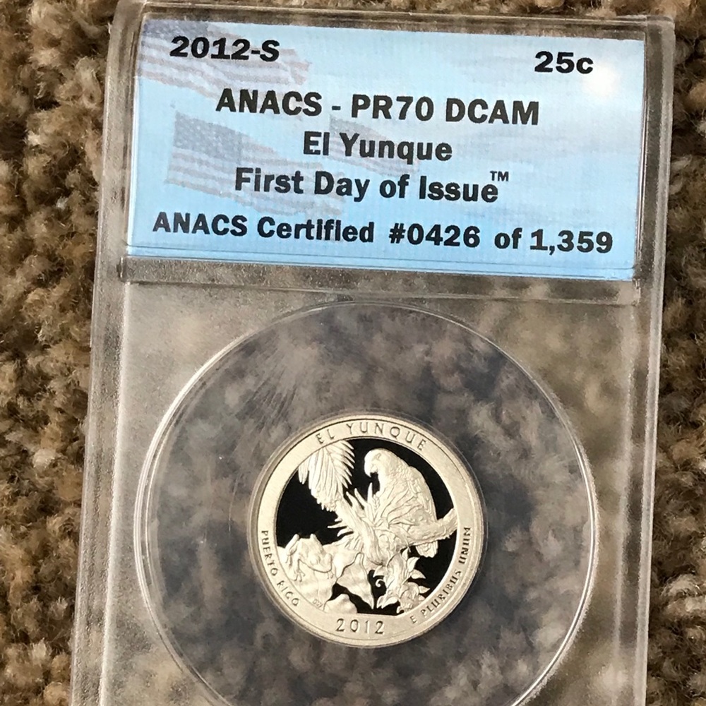 2012S ANACS Proof 70 Deep Cameo El Yunque FirstDay